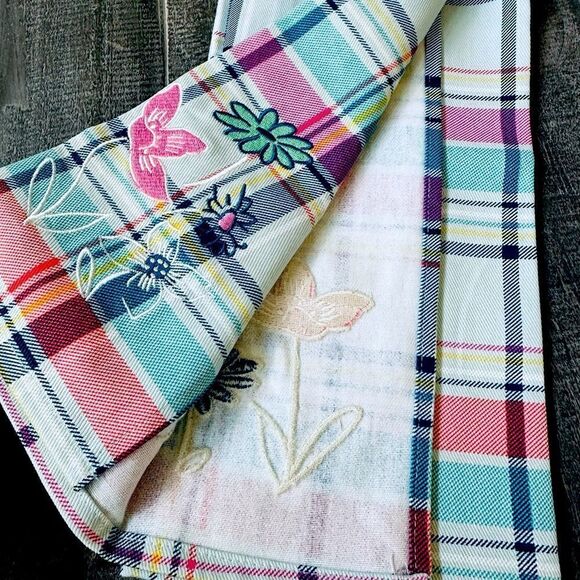 Vera Bradley Plaid Floral Multicolor Kitchen Dish Towels - Picture 2 of 2
